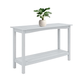 AwayHome 48" HIPS Outdoor Console Table for All-Weather,2-Shelf Side Table for Patio,White