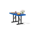 thumbnail image 1 of AwayHome 4FT Metal Patio Picnic Tables with Umbrella Hole Thermoplastic Coated Commercial Rectangular Picnic Table, Surface Mounted, Blue, 1 of 7