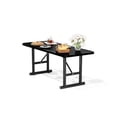 thumbnail image 1 of AwayHome 6FT Metal Patio Picnic Tables with Umbrella Hole Thermoplastic Coated Commercial Rectangular Picnic Table, Surface Mounted, Black, 1 of 7
