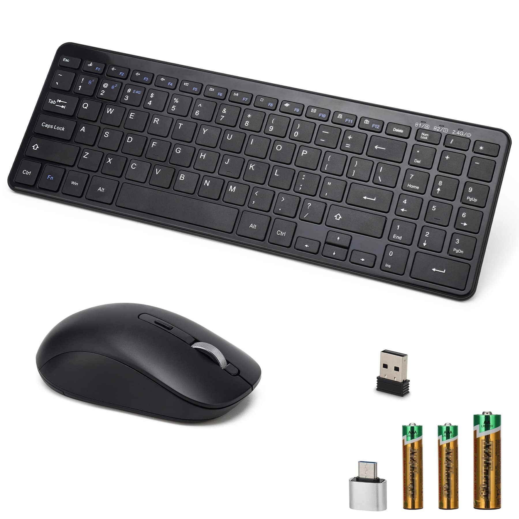 Awaygerous Wireless Computer Keyboard and Mouse Combo, Slim Bluetooth ...