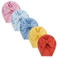 thumbnail image 1 of Awdenio 5 Pack Knotted Big Bowknot Hair Bow Turban Hats Beanie Caps Headwraps for Baby Girls Infants Toddlers Kids, 1 of 7