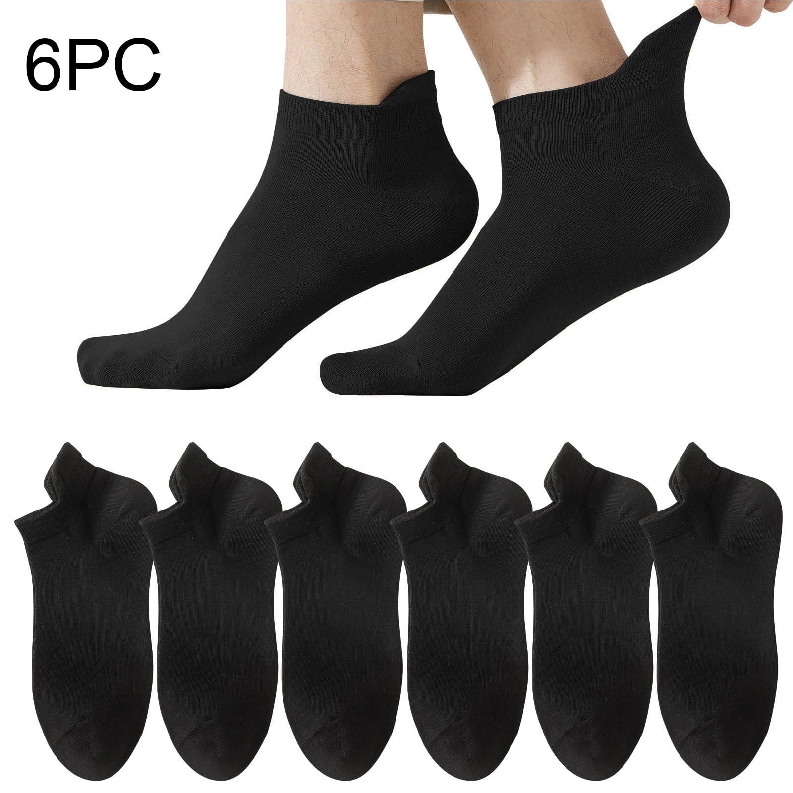 Awdenio 6 Pairs Man Socks Mesh Ventilation Non Slip Liner Footies Thin Socks Lightweight Ankle Socks