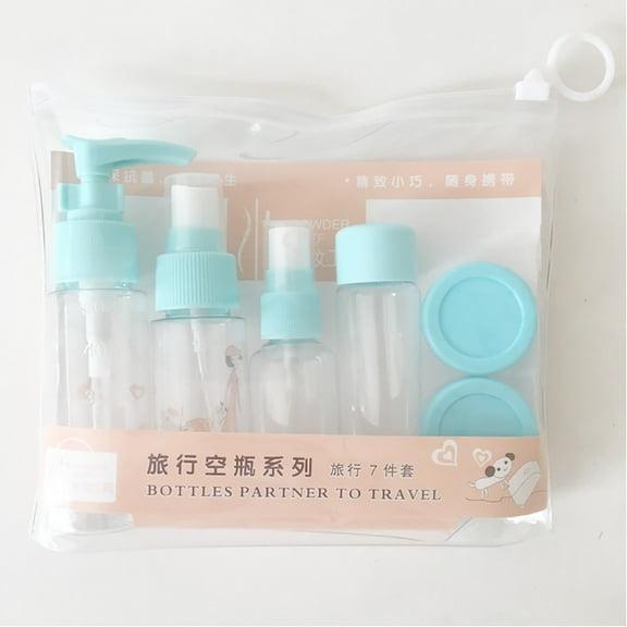 Awdenio 7Pcs 2 oz Clear Plastic Empty Bottles Travel Containers with Flip Cap for Toiletries Liquids Shampoo Lotion Conditioner