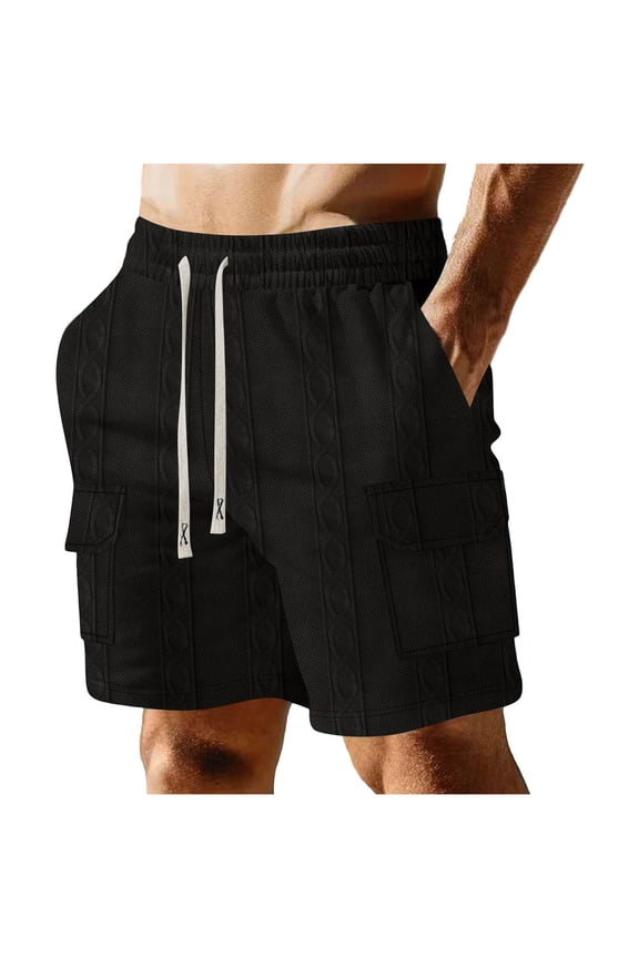 Athletic Shorts for Men Elastic Waistband Drawstring Shorts Summer Jogging Sport Short with Multi Pockets