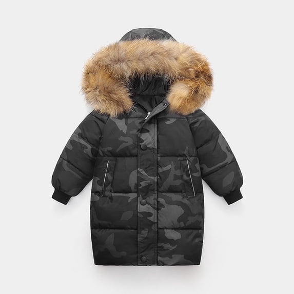 Awdenio Baby Girls' Outerwear Jackets, Thicken Warm Kids Down Coat Winter Hooded Long Boys Girls Cotton Down Jackets Outerwears Children Clothing