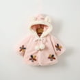 thumbnail image 1 of Awdenio Baby Girls' Outerwear Jackets, Toddler Girls Solid Color Plush Cute Flowers Rabbit Ears Winter Hoodie Thick Coat Cloak, 1 of 9