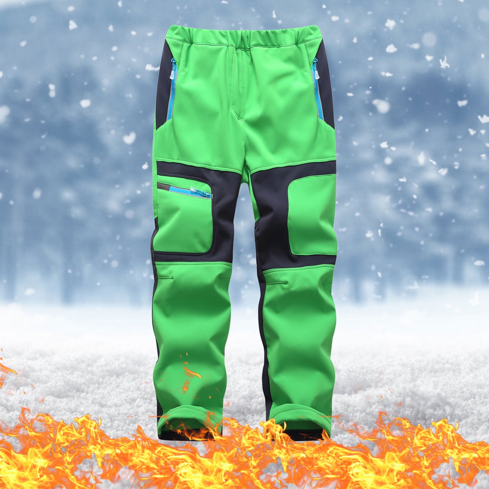 Simplmasygenix Toddler Pants Cargo Wide Leg Boys Girls Fashion Plush Solid Color Keep Warm Windproof Water Proof Outdoor Hiking Ski Pants Walmart