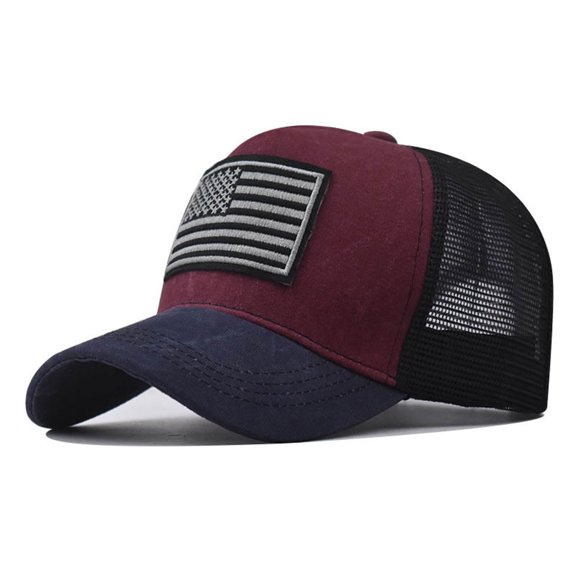Awdenio Baseball Cap Embroidery USA Flag Vintage Baseball Cap Washed Denim Trucker Cap Canvas Sun Hat for Men Women Adjustable