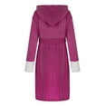 thumbnail image 1 of Awdenio Bathrobes for Women Unisex Winter Women Lengthened Plush Shawl Bathrobe Long Sleeve Robe Hooded Coat, 1 of 6