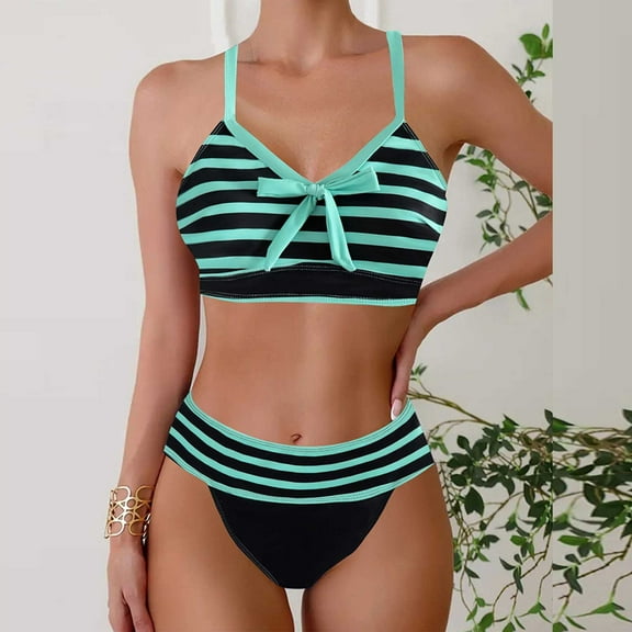 Awdenio Beach Vacation Clothes for Women Printed Ruched Bikini Sets 2 Piece Bathing Suit High Waist Swimsuit with Shorts
