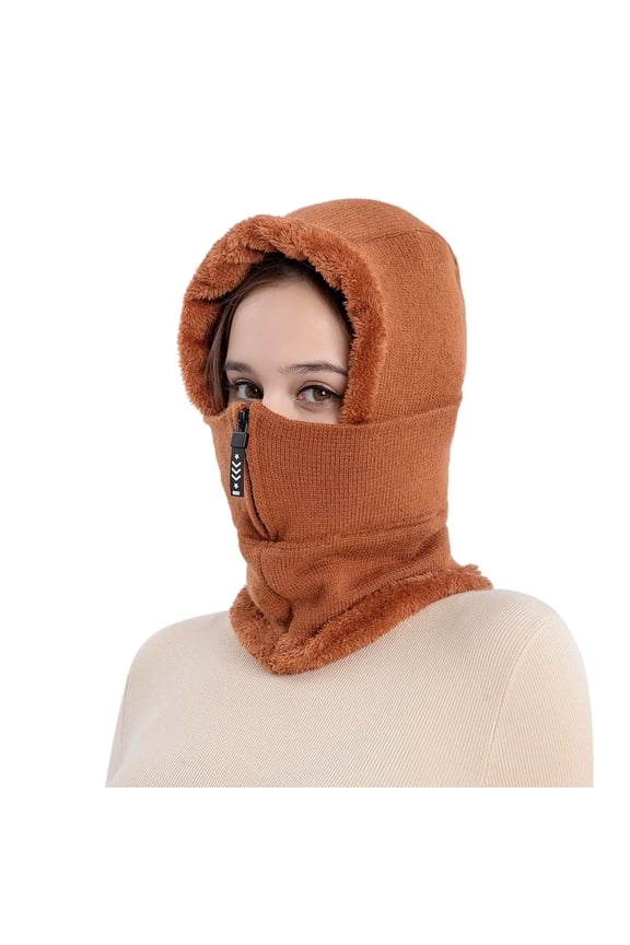 Awdenio Beanies Hats Adult Windproof Hat Cycling Skiing Knit Hat Scarf Mask Sets Warm Knitted Cap