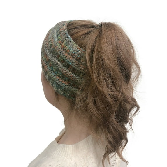 Awdenio Beanies Hats And Winter Knitted Headband Horsetail Hat Wool Headband Pullover Hat