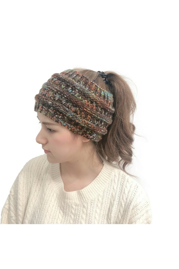 Awdenio Beanies Hats And Winter Knitted Headband Horsetail Hat Wool Headband Pullover Hat