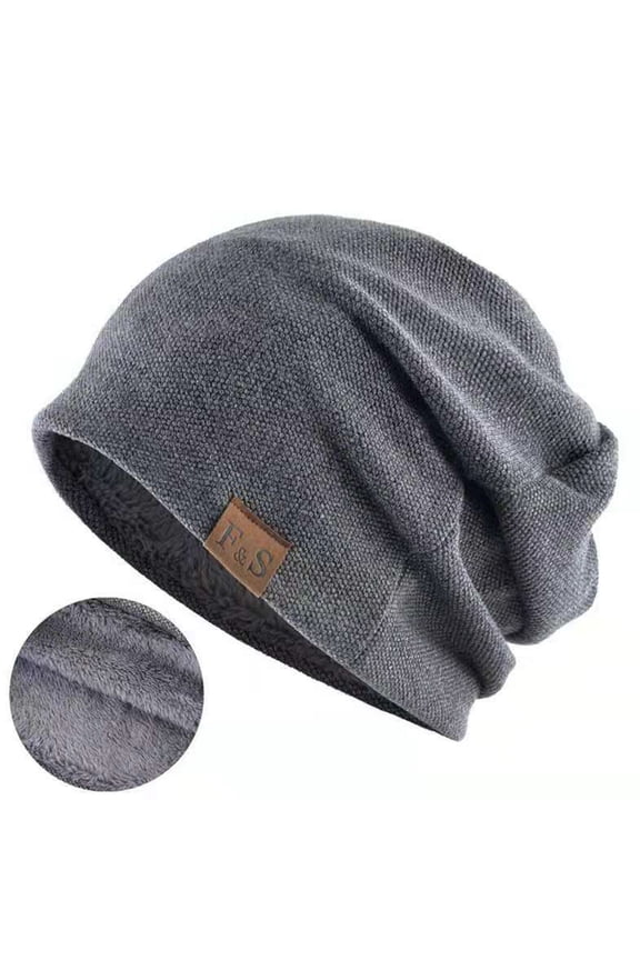 Awdenio Beanies Hats Men's And Women's Fashionable Windproof Plush Warm Bun Pile Cap