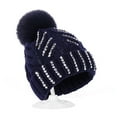 thumbnail image 1 of Awdenio Beanies Hats Mom And Baby Rhinestone Knitting Wool Hemming Hat Keep Warm Winter Ball Hat Cap, 1 of 4