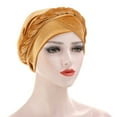 thumbnail image 1 of Awdenio Beanies Hats Women India Hat Velvet Braid Muslim Ruffle Chemo Hat Beanie Wrap Cap, 1 of 5