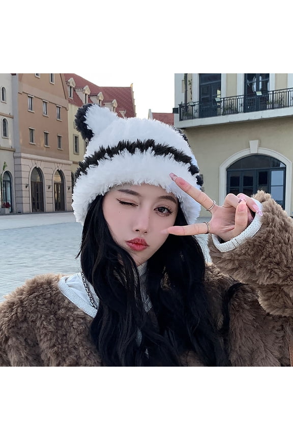 Awdenio Beanies Hats Women's Winter Cute Plush Warm Ear Protection Hat