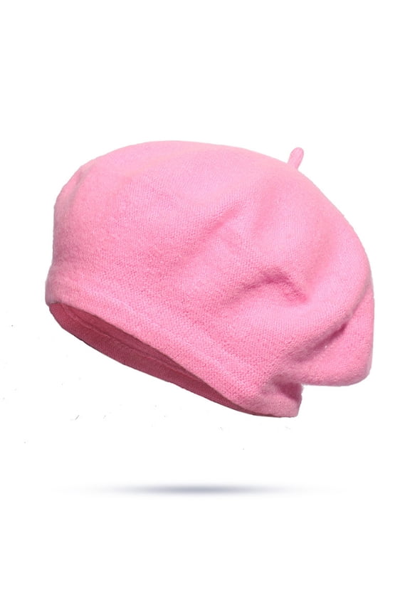 Beret Hat Warm Lined Crochet Angora Knit Berets - French Paris Hat for Women