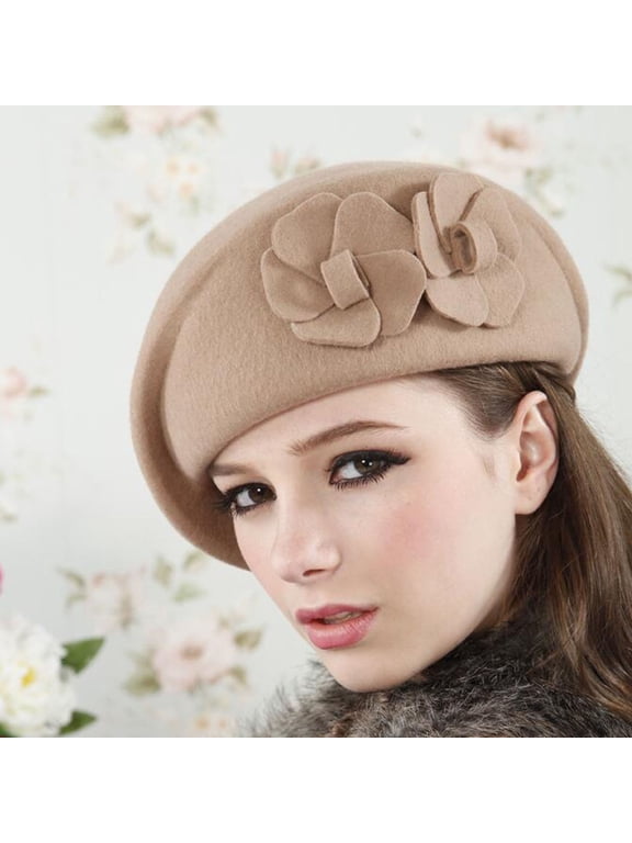 Awdenio Beret Hats Winter Hats For Women French Beret Beanie Pillbox Hat Fashion Wool Warm