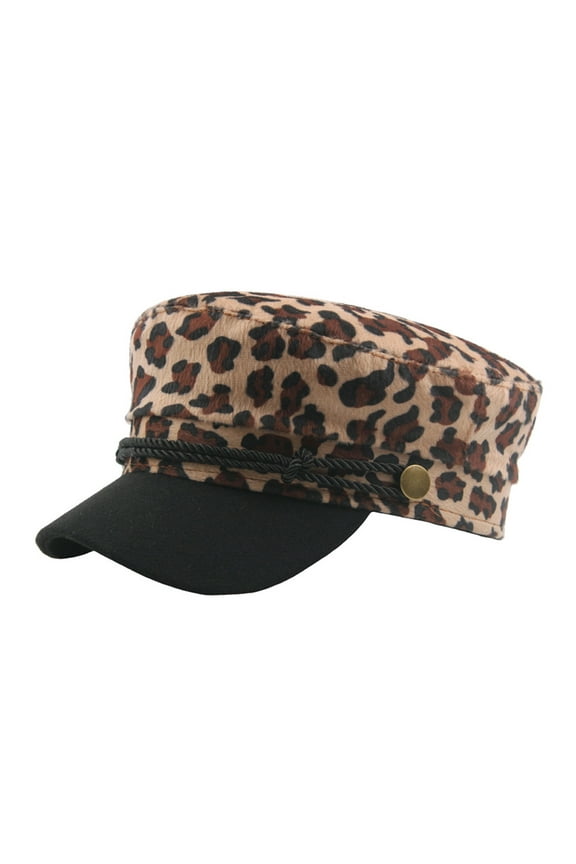 Awdenio Beret Hats Women's Leopard Print Beret Hat Casual Retro Flat Navy Cap