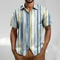 thumbnail image 1 of Awdenio Big and Tall Shirts for Men Summer Striped Shirts Casual Cuban Shirt Texture Button Down Shirts for Beach Vacation, 1 of 5