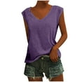 thumbnail image 1 of Awdenio Blouses for Women Casual Loose Soft Cap Sleeve Solid Color T-Shirt Blouse Tops, Size S-2XL, 1 of 8