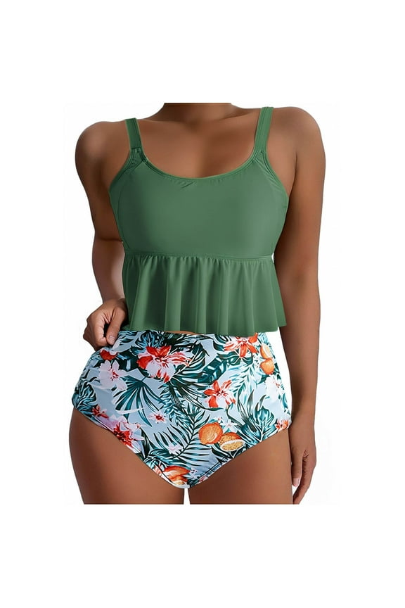 Awdenio Boh Print Push-Up Padded Tankini Swimsuits, (Women's)