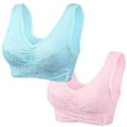 thumbnail image 1 of Awdenio Bras for Women , 2PCWoman's Embroidered Glossy Comfortable Breathable Bra Underwear No Rims, 1 of 5