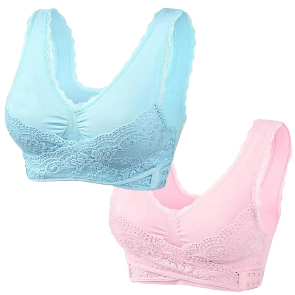 Awdenio Bras for Women , 2PCWoman's Embroidered Glossy Comfortable Breathable Bra Underwear No Rims