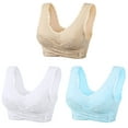 thumbnail image 1 of Awdenio Bras for Women , 3PCWoman's Embroidered Glossy Comfortable Breathable Bra Underwear No Rims, 1 of 6