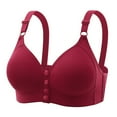 thumbnail image 1 of Awdenio Bras for Women ,Fashion Women Solid Color Wireless Front Opening Buckle Pad Gathering Daily Bra Underwear, 1 of 2