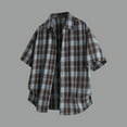 thumbnail image 1 of Awdenio Button Down Shirt Men Plaid Short Sleeve Casual Button Down Shirts Collared Fall Clothes, 1 of 9