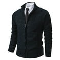 thumbnail image 1 of Awdenio Cardigan Sweaters for Men New Arrival Zipper Slim Fit Casual Long Sleeve Turtleneck Pullover Mock Neck Quilted Knitwear Sweater Cardigan Jacket, 1 of 8