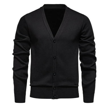Awdenio Cardigan Sweaters for Men Cardigan Sweater V Neck Casual Soft Long Sleeve Button Down Knitted Winter Sweater,Size 4XL