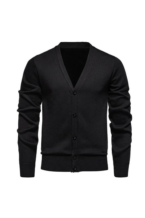 Cardigan Sweaters for Men Cardigan Sweater V Neck Casual Soft Long Sleeve Button Down Knitted Winter Sweater,Size 4XL