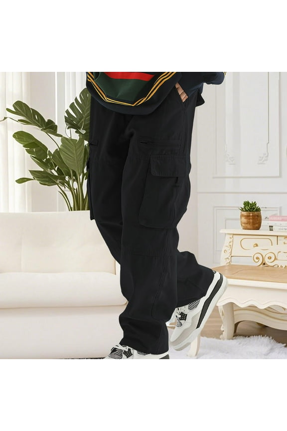 Cargo Pants for Men Cargo Pants Classic Fit Work Pants Casual Elastic Waist Men Pants with Pcckets