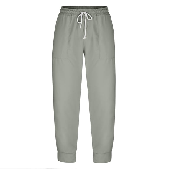 Awdenio Cargo Pants for Men Solid Color Lace-Up Ankle Outdoor Fitness Joggers Pants Lounger Trousers With Pockets