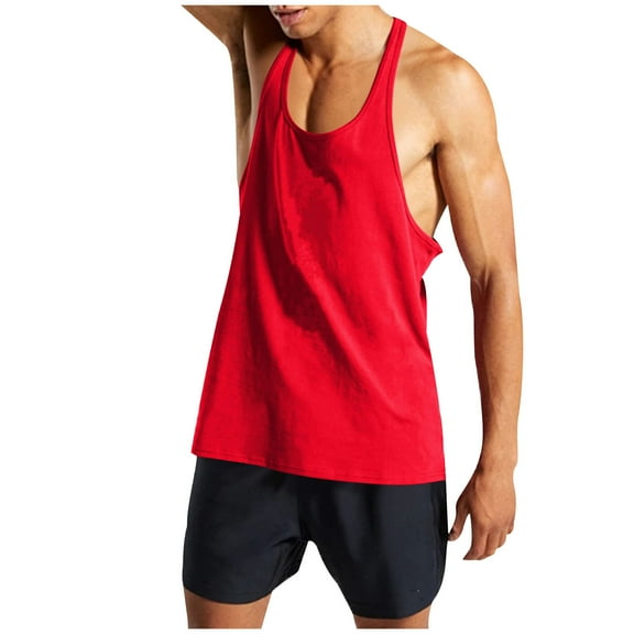 Awdenio Cotton Tank Tops Men Gym Tank Tops Y-Back Workout Muscle Tee Athletic Workout Fitness Vest T-Shirts