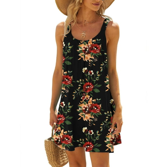 Awdenio Dresses For Women Plus Size Fire Women's Beach Dress Bikini Beachwear Coverups Casual Vacation Short Summer Halter Dresses