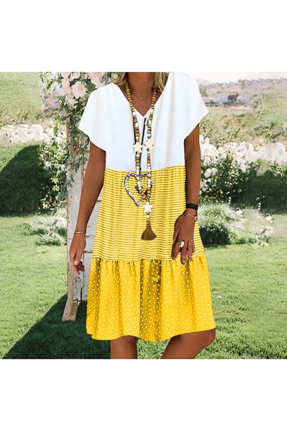 Dresses for Women Fashion Women's Stylish Summer Casual Sleeveless Round Neck Solid Fork Opening Dress