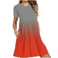 thumbnail image 1 of Awdenio Dresses for Women Summer Casual Short Sleeve Crew Neck T Shirt Dresses Loose Swing Mini with Pockets, 1 of 5
