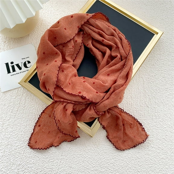 Awdenio Fashion Scarves Lightweight Women's Cotton and Linen Small Scarf Silk Scarf Literature And Fashion Temperament Flowers and Petals Neckerchief Hair Band Decorative