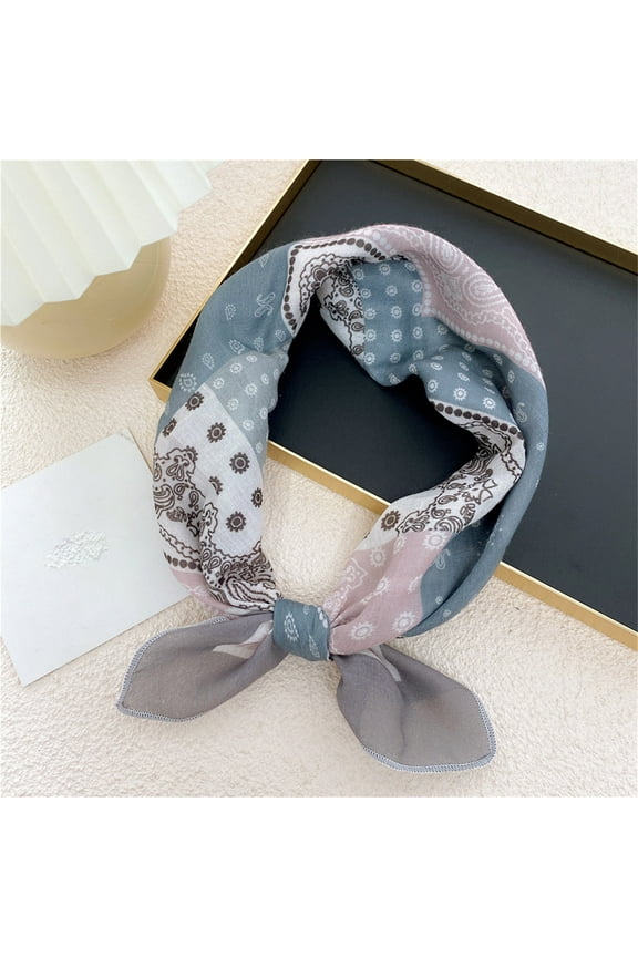 Awdenio Fashion Scarves Lightweight Women's Cotton and Linen Small Scarf Silk Scarf Literature And Fashion Temperament Flowers and Petals Neckerchief Hair Band Decorative