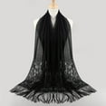 thumbnail image 1 of Awdenio Fashion Warps Scarves Lightweight Women Muslim Islamic Tassel Lace Hollow Long Hijab Scarf Shawl Wrap Stole, 1 of 3