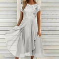 thumbnail image 1 of Awdenio Fashion Woman Clothes Stylish Slim Printed Round Neck Lace Chiffon Mesh Waist Party Dresses, 1 of 6