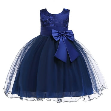 Awdenio Girls Dresses Toddler Girls Net Yarn Embroidery Bowknot Birthday Party Gown Kids Cute Dresses