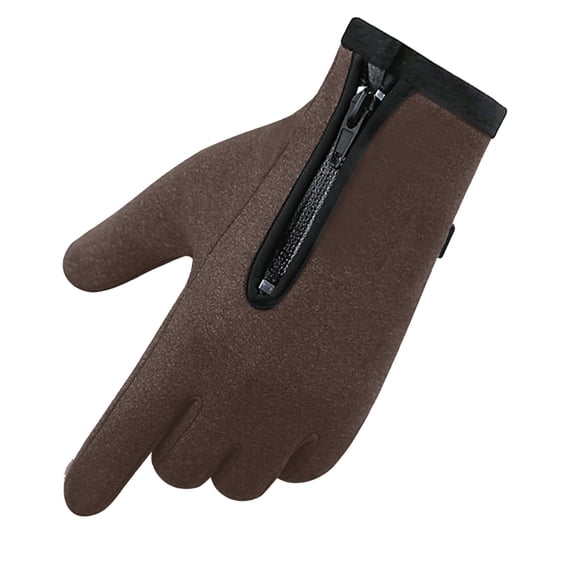 Awdenio Gloves For Cold Weather Warm Fleece Windproof Antiskid Outdoor Sports Zipper Gloves