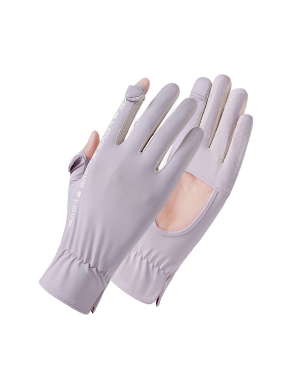 Gloves for Women UV Sun Protection Driving Gloves UPF 50 Breathable Ice Silk Anti-slip Hollow Palm