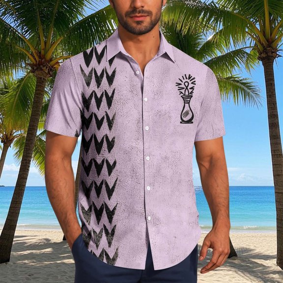 Awdenio Golf Shirts for Men Casual Short Sleeve Button Down Shirts Tropical Beach Summer Hawaiian Shirt
