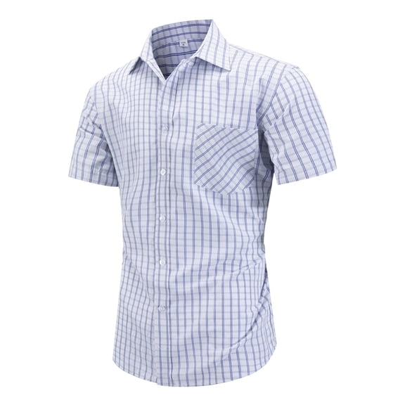 Awdenio Golf Shirts for Men Casual Striped Shirts Button Down Short Sleeve Blouse Summer Turndown Blouse T-Shirt